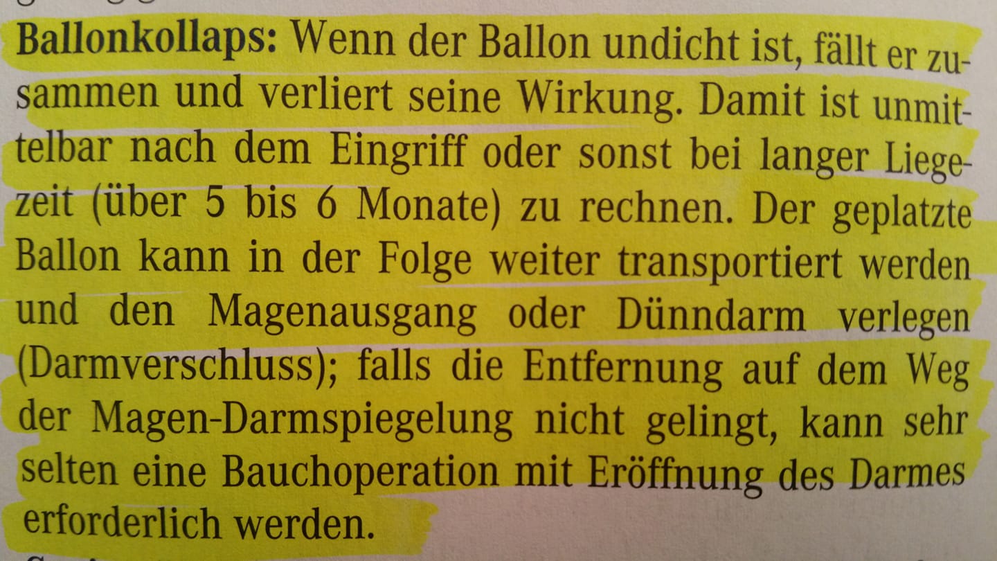 Garantiezeit überschreiten mit dem Magenballon?